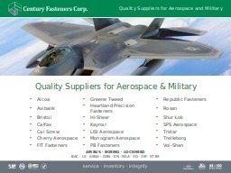 Quality Suppliers for Aerospace and Military