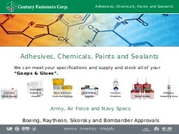Adhesives, Chemicals, Paints and Sealants
