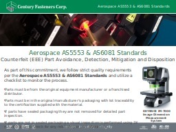 Aerospace AS5553 & AS6081 Standards