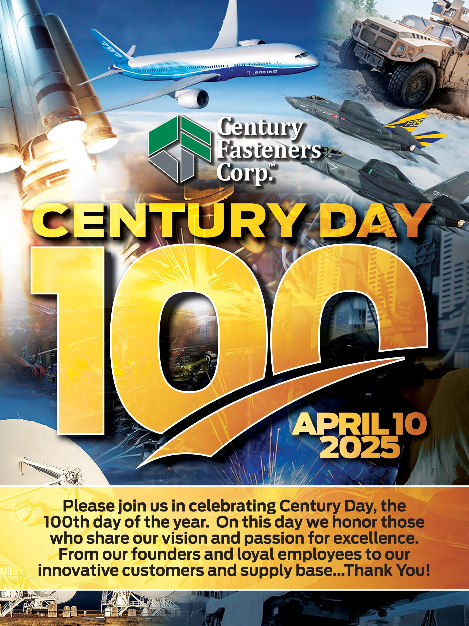 Century Day April 10th 2025 Century Fasteners Corp